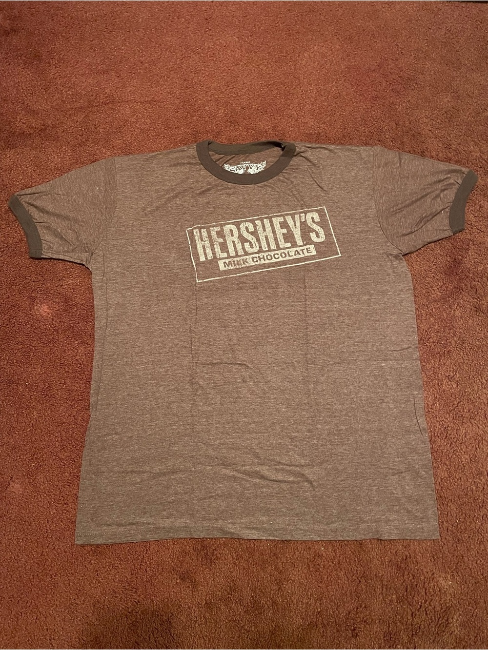 Savvy Hershey's Milk Chocolate Brown Ringer T-Shirt